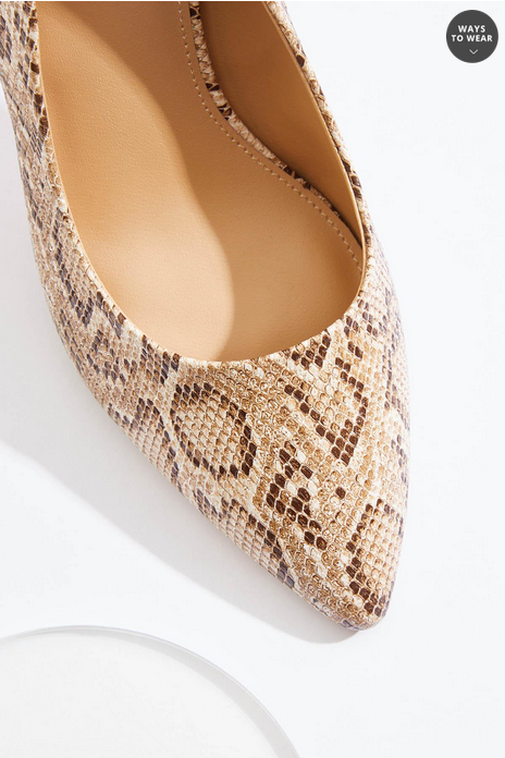Cato Fashions Snakeskin Hourglass Heel Pumps