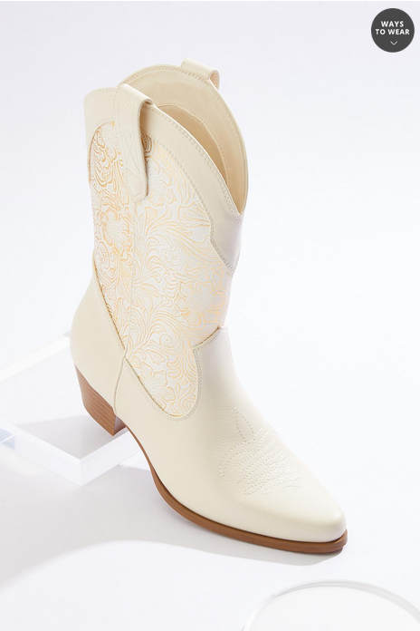 Cato Fashions Gold Tooled Western Boot