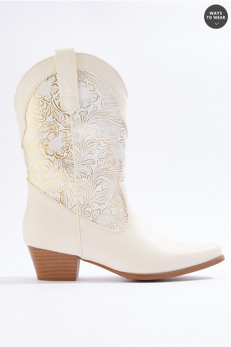 Cato Fashions Gold Tooled Western Boot