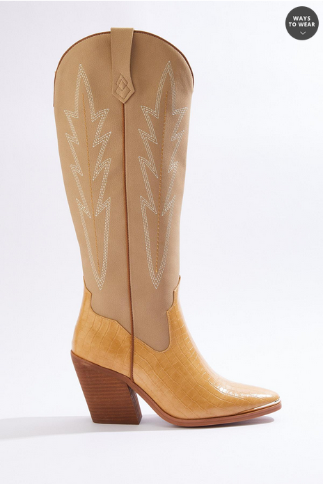 Cato Fashions Tall Faux Croc Western Boots
