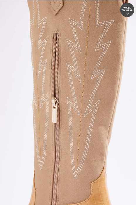 Cato Fashions Tall Faux Croc Western Boots