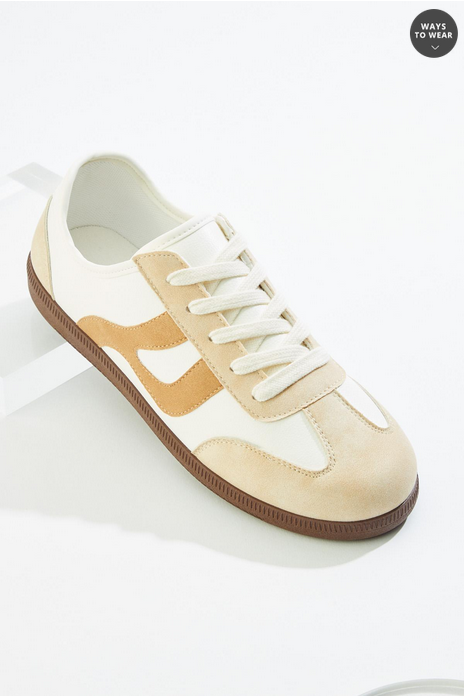 Cato Fashions Vintage Stripe Lace- Up Sneakers