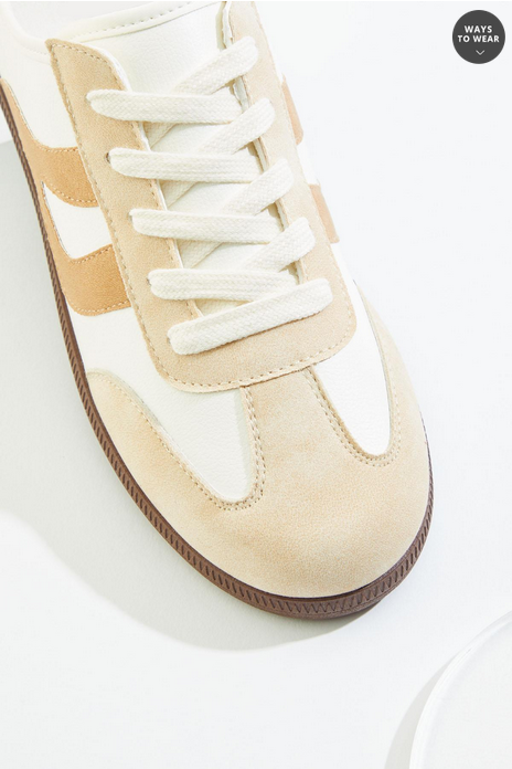 Cato Fashions Vintage Stripe Lace- Up Sneakers
