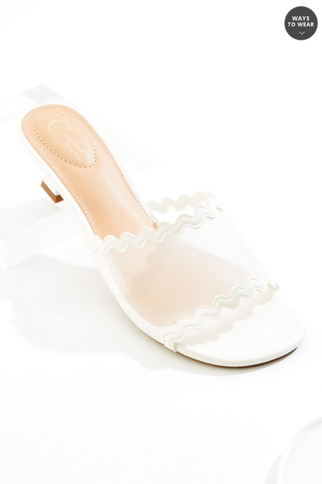 Cato Fashions Wide Width Ric Rac Mesh Kitten Heels