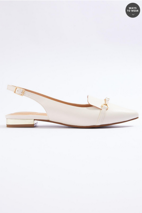 Cato Fashions Pearl Hardware Slingback Flats