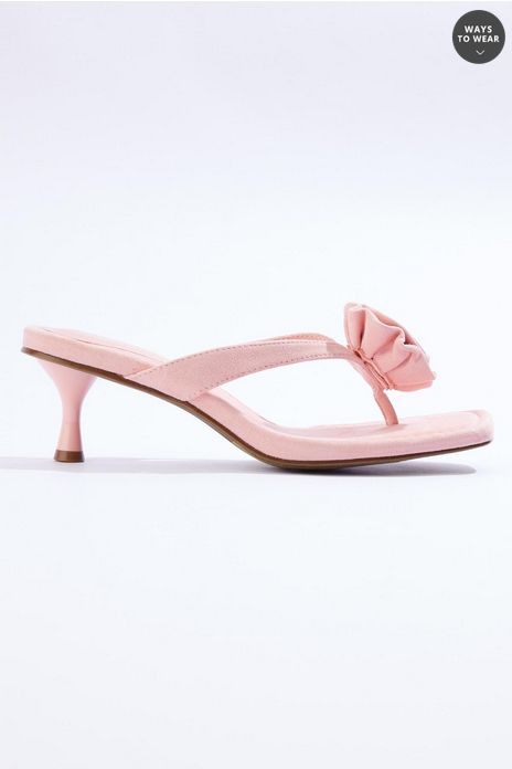 Cato Fashions Rosette Thong Heel Sandals