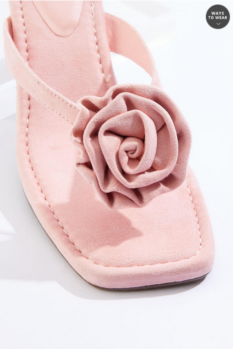 Cato Fashions Rosette Thong Heel Sandals