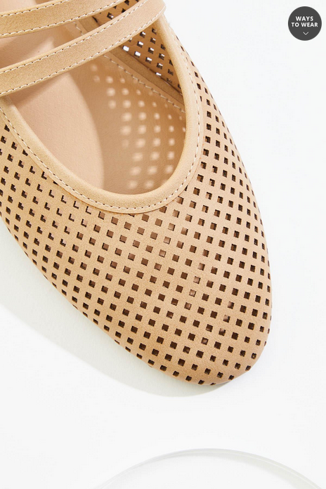 Cato Fashions Laser Cut Double Band Mary Jane Flats