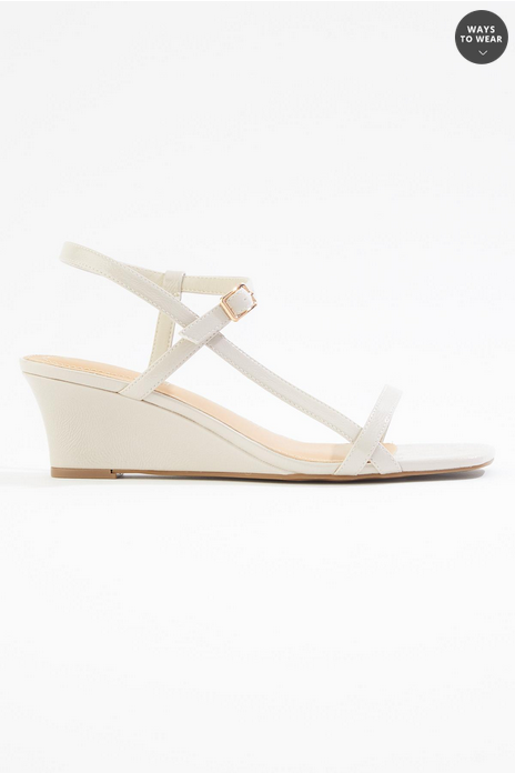 Cato Fashions Skinny Strap Single Sole Wedge Heels