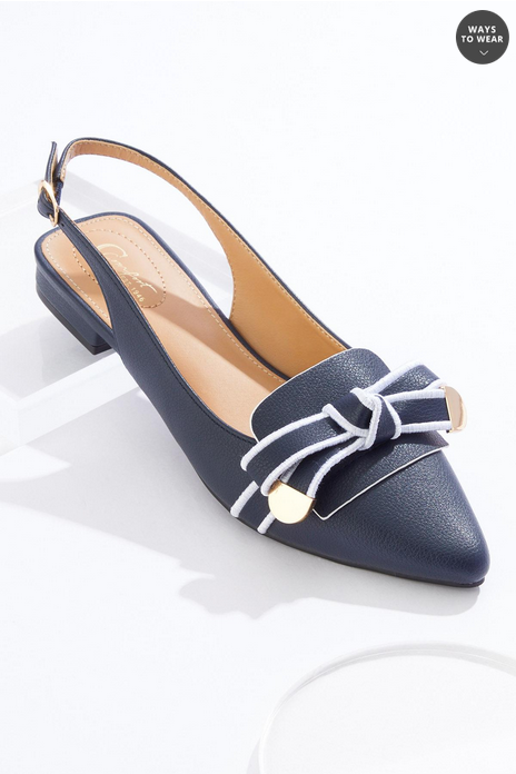 Cato Fashions Classic Bow Slingback Flats