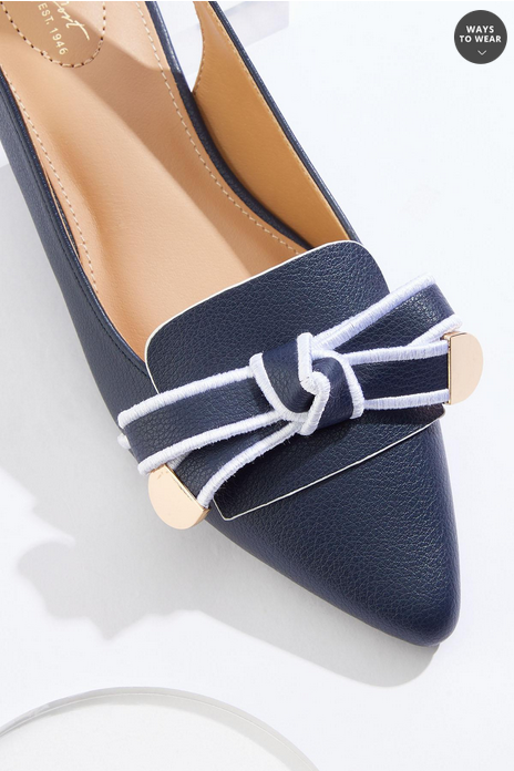 Cato Fashions Classic Bow Slingback Flats