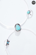 Cato Fashions Semi- Precious Turquoise Butterfly Ring Set