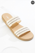 Cato Fashions Double Band Raffia Sandals