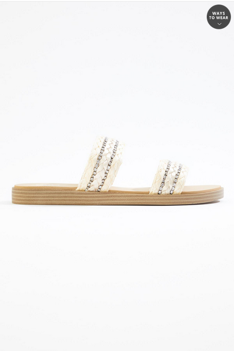 Cato Fashions Double Band Raffia Sandals