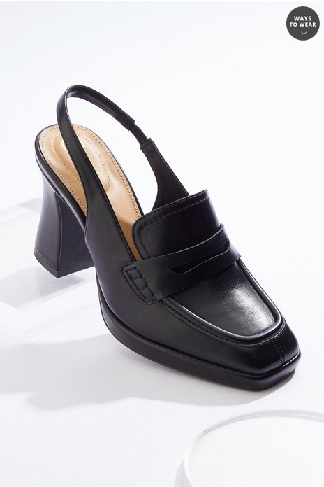 Cato Fashions Loafer Slingback Platform Heels