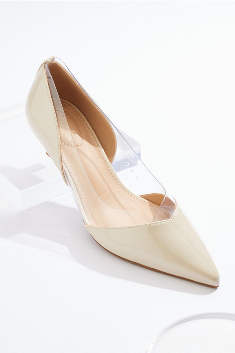 Cato Fashions Clear Panel Kitten Heels
