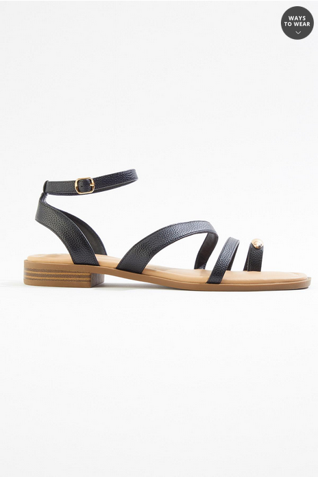 Cato Fashions Toe Loop Ankle Strap Sandals