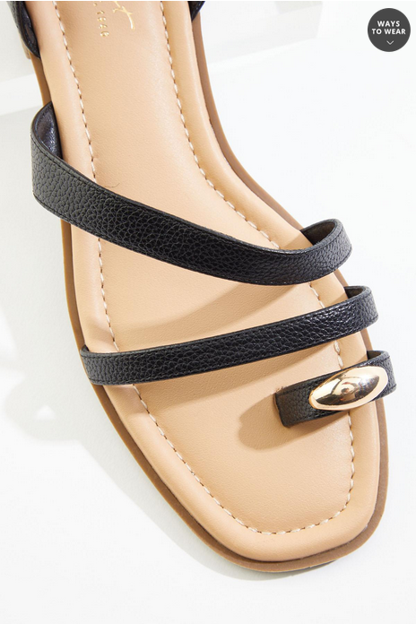 Cato Fashions Toe Loop Ankle Strap Sandals