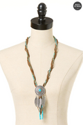 Cato Fashions Semi- Precious Western Dreamcatcher Pendant Necklace