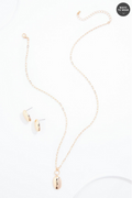 Cato Fashions Delicate Smooth Gold Pendant Necklace Set