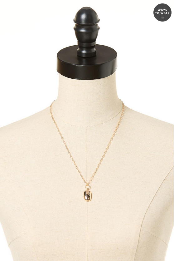 Cato Fashions Delicate Smooth Gold Pendant Necklace Set