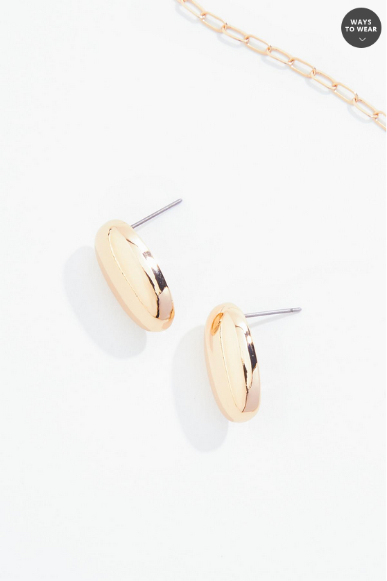 Cato Fashions Delicate Smooth Gold Pendant Necklace Set