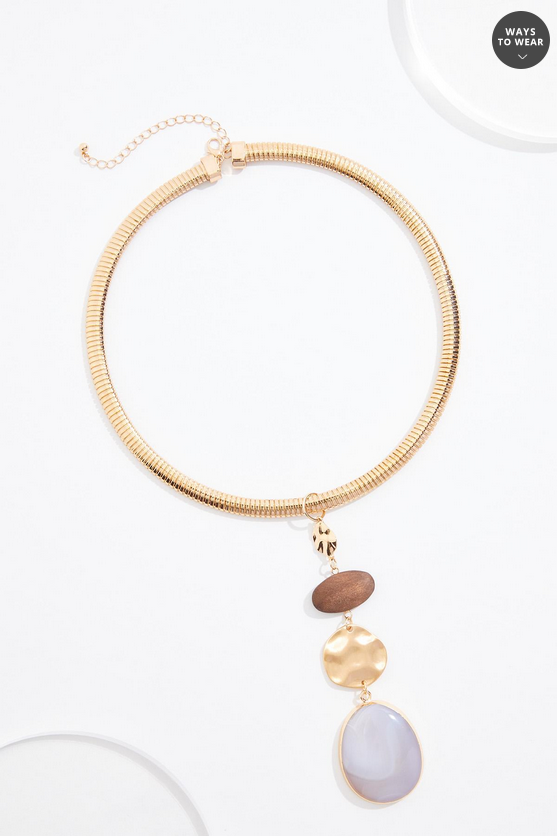 Cato Fashions Semi- Precious Statement Wire Necklace