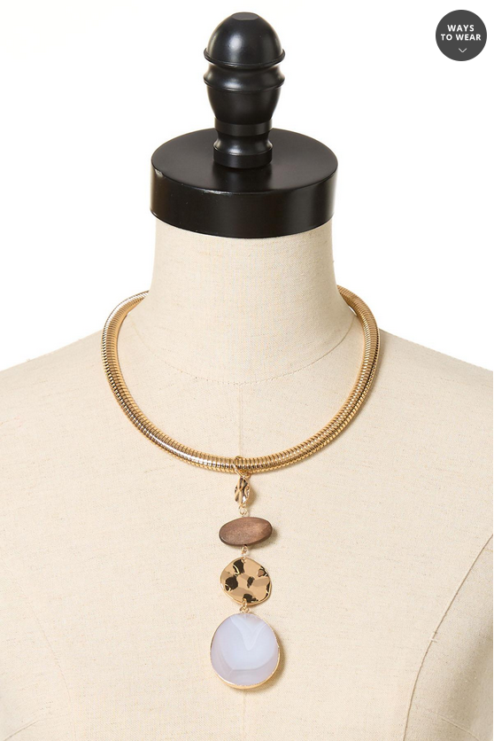 Cato Fashions Semi- Precious Statement Wire Necklace