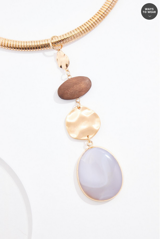 Cato Fashions Semi- Precious Statement Wire Necklace