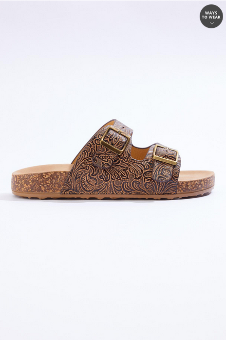 Cato Fashions Tooled Double Band Sandals