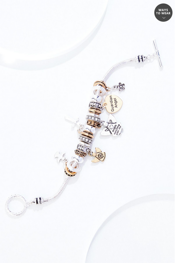 Cato Fashions Two Tone Angel Charm Bracelet