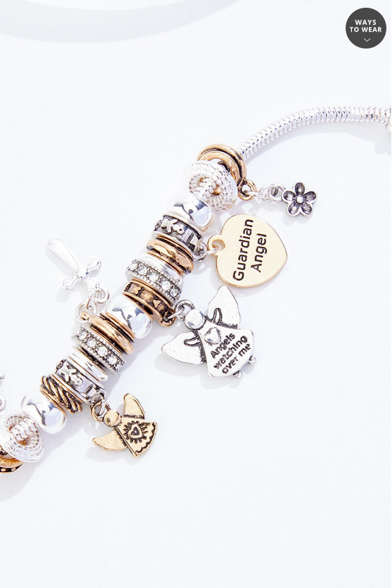 Cato Fashions Two Tone Angel Charm Bracelet
