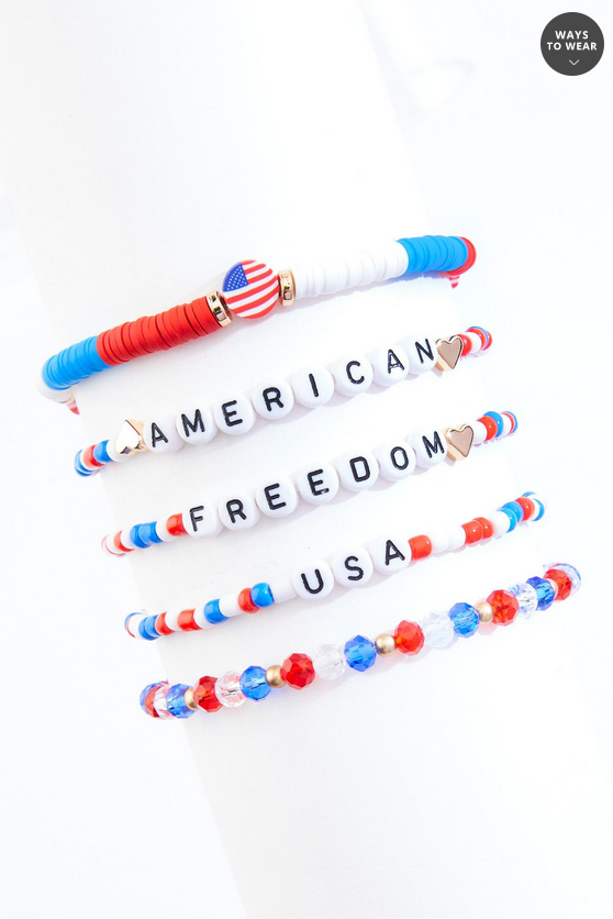 Cato Fashions Americana Beaded Bracelet Set