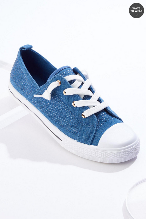 Cato Fashions Denim Bling Toe Cap Sneakers