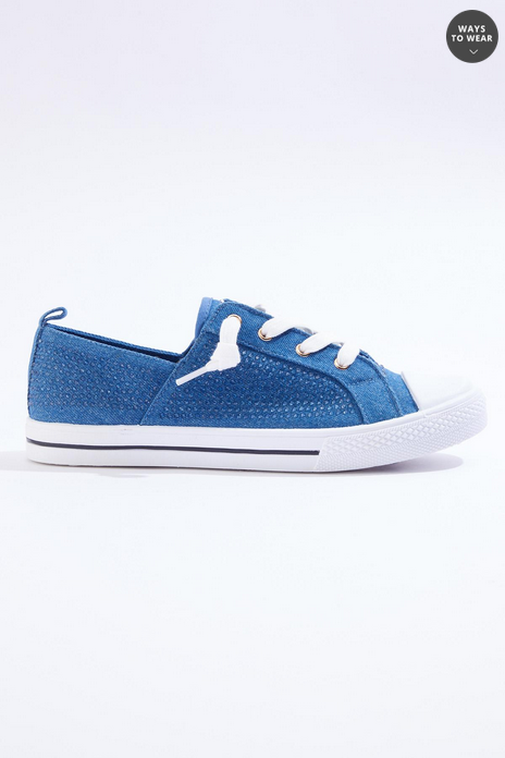 Cato Fashions Denim Bling Toe Cap Sneakers