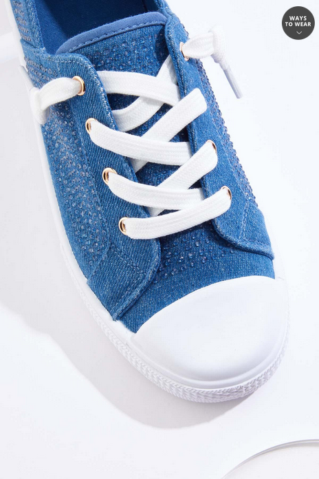 Cato Fashions Denim Bling Toe Cap Sneakers
