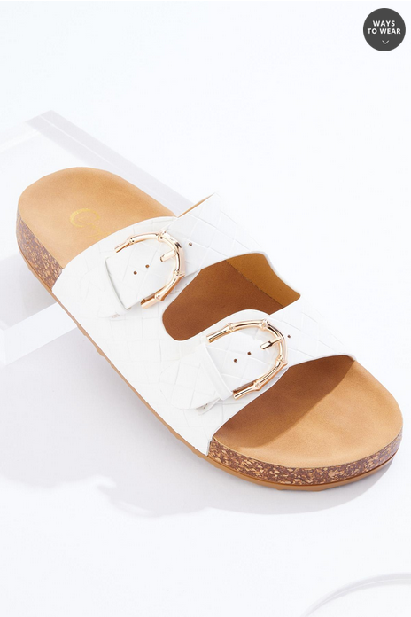 Cato Fashions Woven Bamboo Buckle Sandals