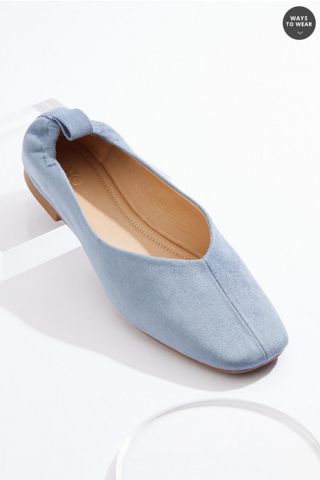 Cato Fashions Scrunch Back Square Toe Flats