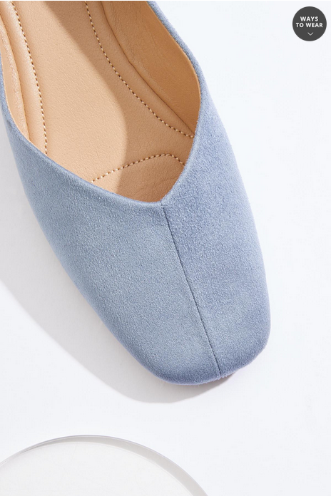 Cato Fashions Scrunch Back Square Toe Flats