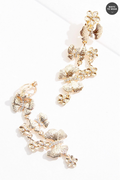 Cato Fashions Clip- On Textured Butterfly Linear Earrings