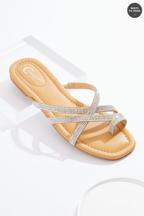 Cato Fashions Rhinestone Toe Loop Sandals