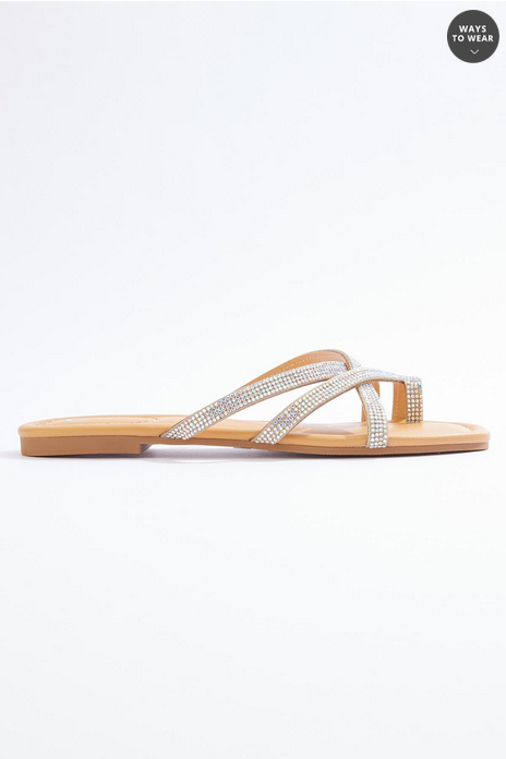 Cato Fashions Rhinestone Toe Loop Sandals