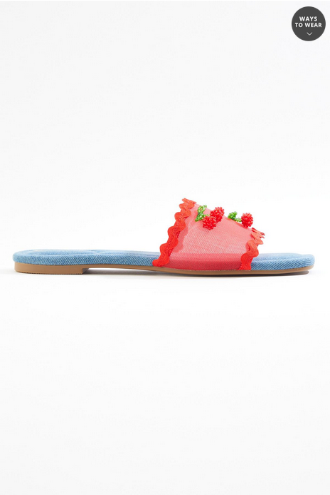 Cato Fashions Wide Width Cherry Ric Rac One Band Sandals