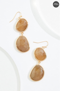 Cato Fashions Semi- Precious Tiered Oval Earrings