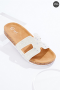 Cato Fashions Pearl Embellished Band Sandals