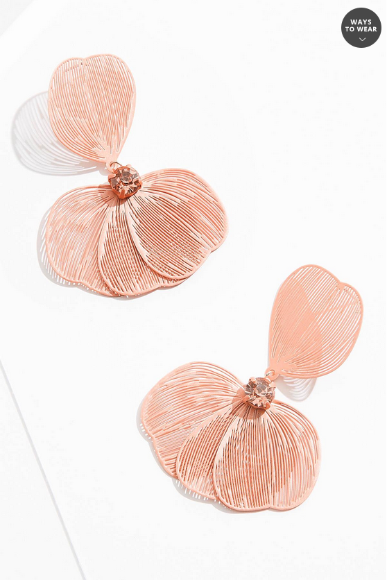 Cato Fashions Rubber Cut Out Flower Earrings