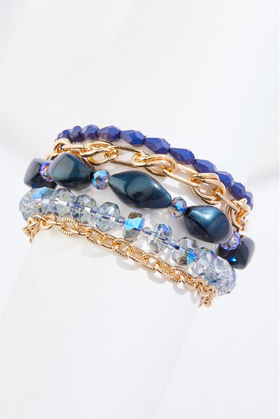 Cato Fashions Glass Beaded Chain Magnetic Bracelet