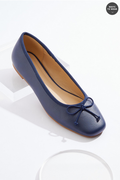 Cato Fashions Wide Width Square Toe Bow Ballet Flat