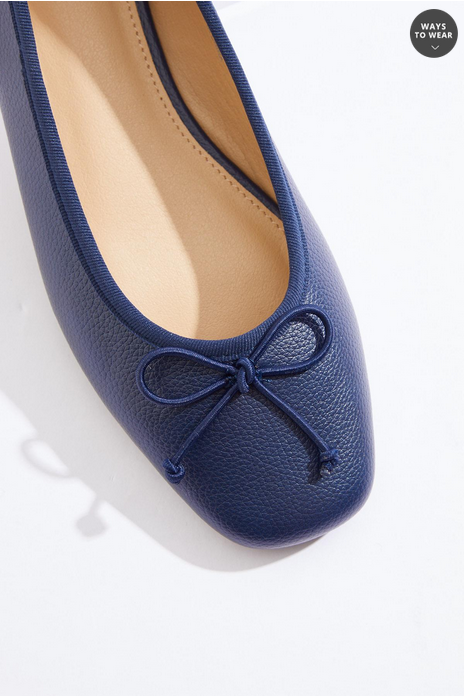 Cato Fashions Wide Width Square Toe Bow Ballet Flat