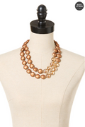 Cato Fashions Textured Brown Beaded Layered Necklace
